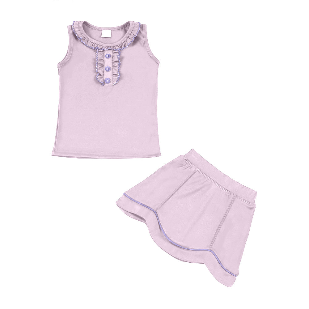 Pink tank top matching skirt girls summer active wear yoga outfit preorder