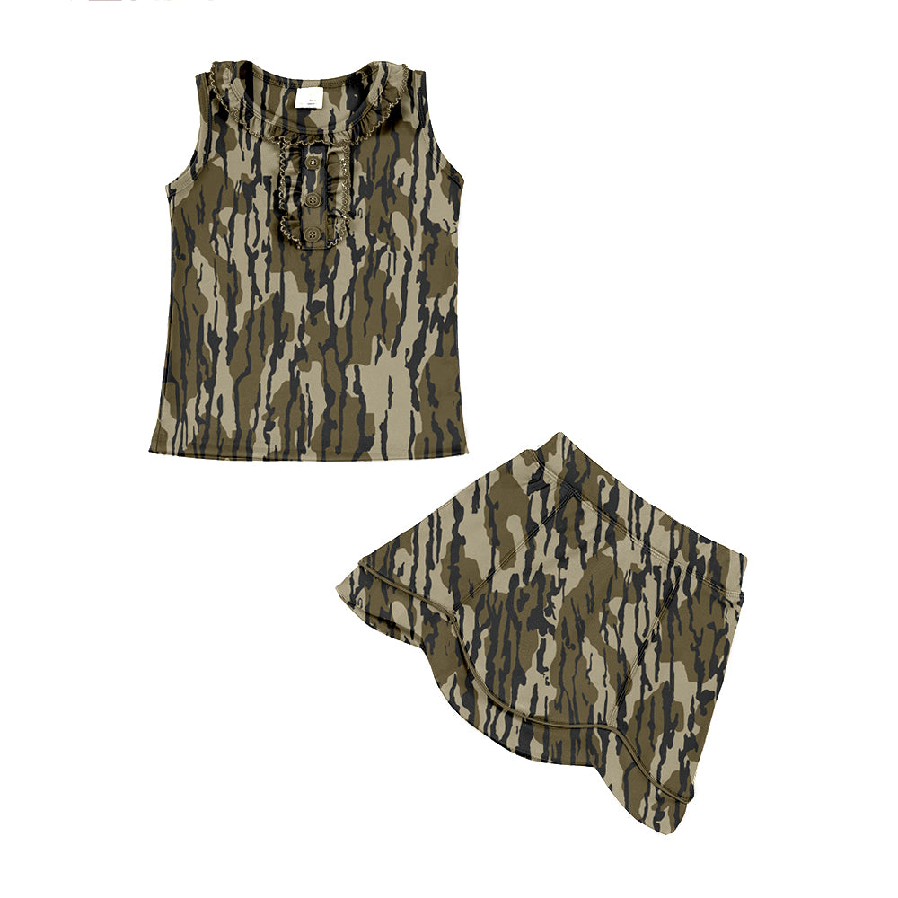 Camo tank top matching skirt girls summer active wear yoga outfit preorder