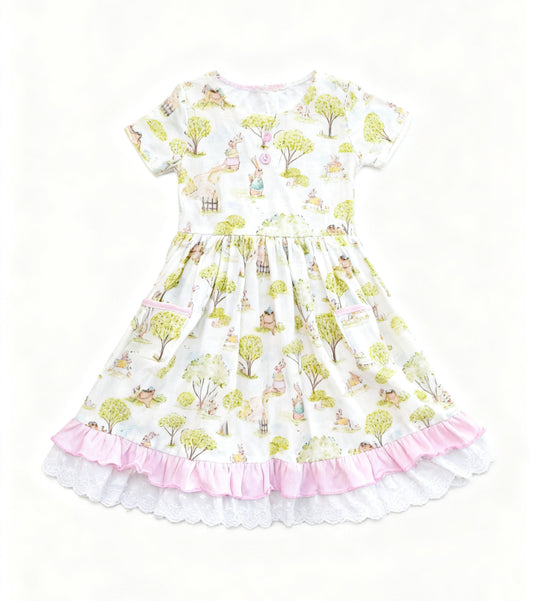 Easter bunny toddle baby girls dress preorder