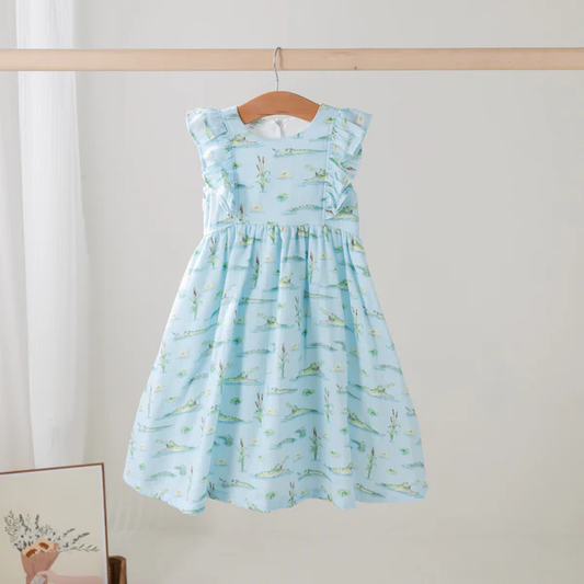 Crocodile toddle baby girls dress preorder