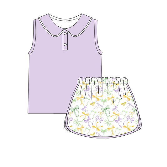 Lavender tank top matching skirt girls active wear yoga outfit preorder