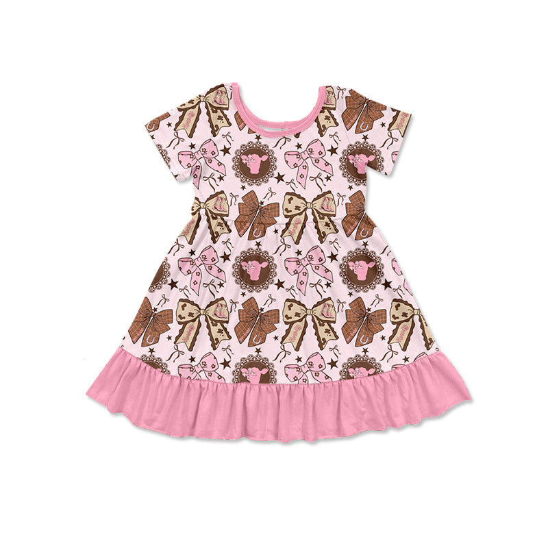 Pink bow design toddle baby girls dress preorder