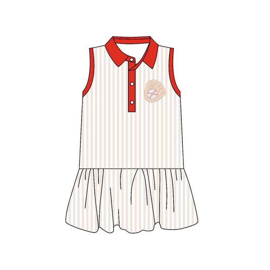 Baseball design toddle baby girls dress preorder