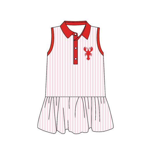 Crawfish design toddle baby girls dress preorder