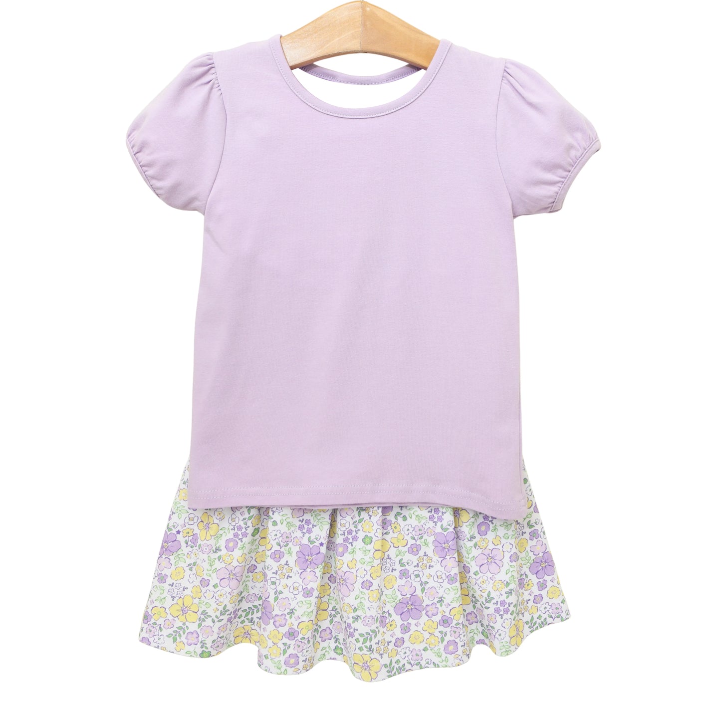 Lavender short sleeve top matching skirts girls summer outfit preorder