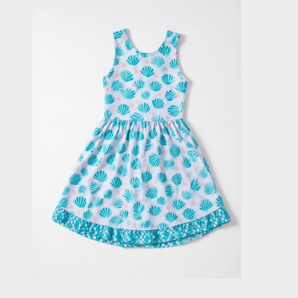 Sea shell design toddle baby girls dress preorder