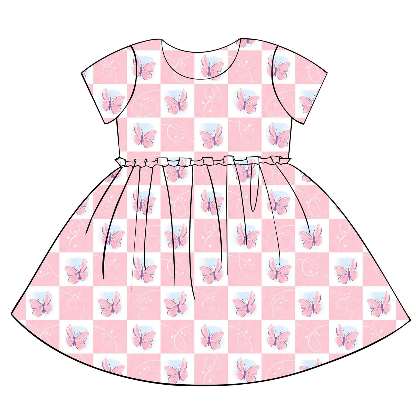Butterfly design toddle baby girls dress preorder