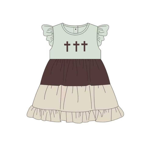 Easter cross design toddle baby girls dress preorder
