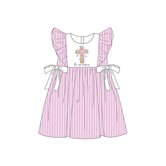Easter cross floral design toddle baby girls dress preorder
