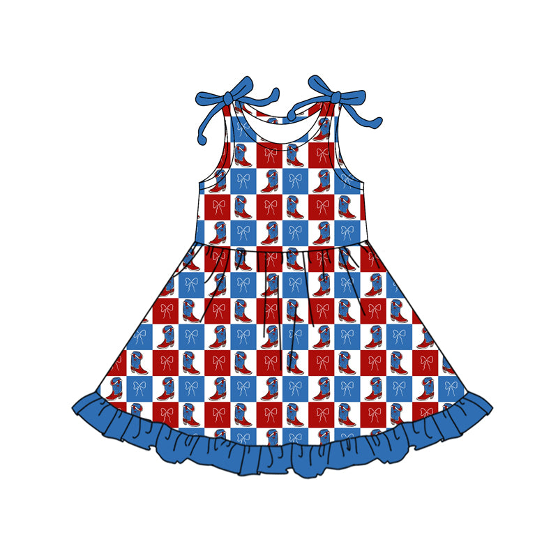 Western boots toddle baby girls dress preorder