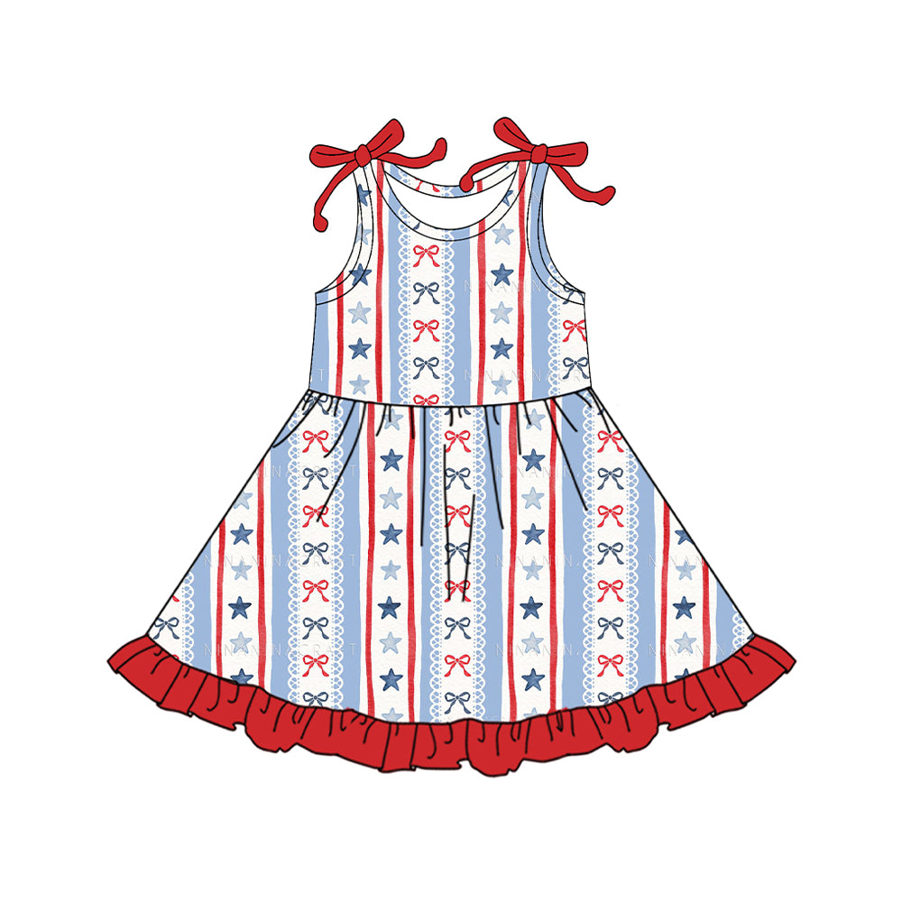 America july 4th design toddle baby girls dress preorder