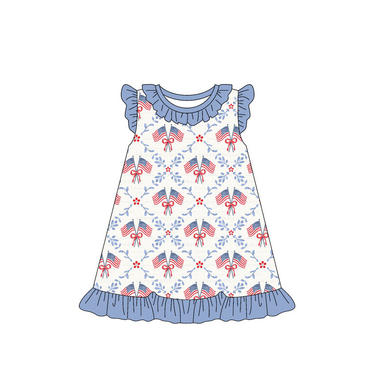 America july 4th design toddle baby girls dress preorder