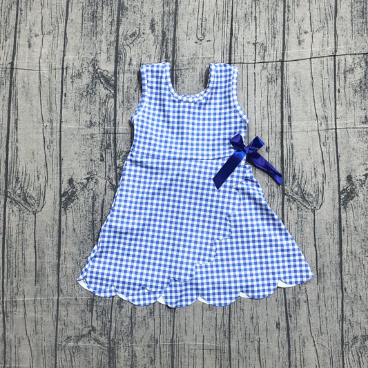 Light Blue plaid design toddle baby girls active wear yoga dress preorder