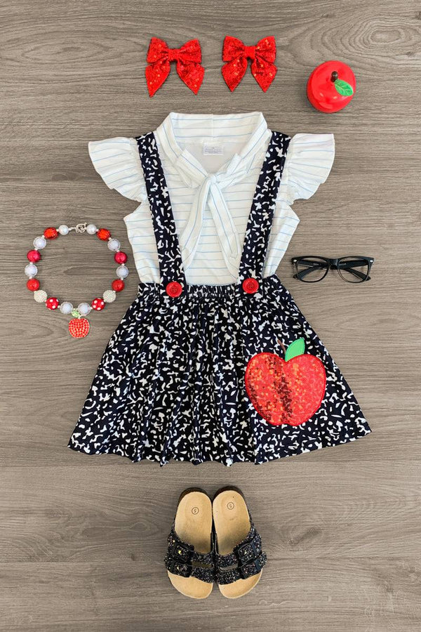 Back to school top matching skirt girls outfit preorder