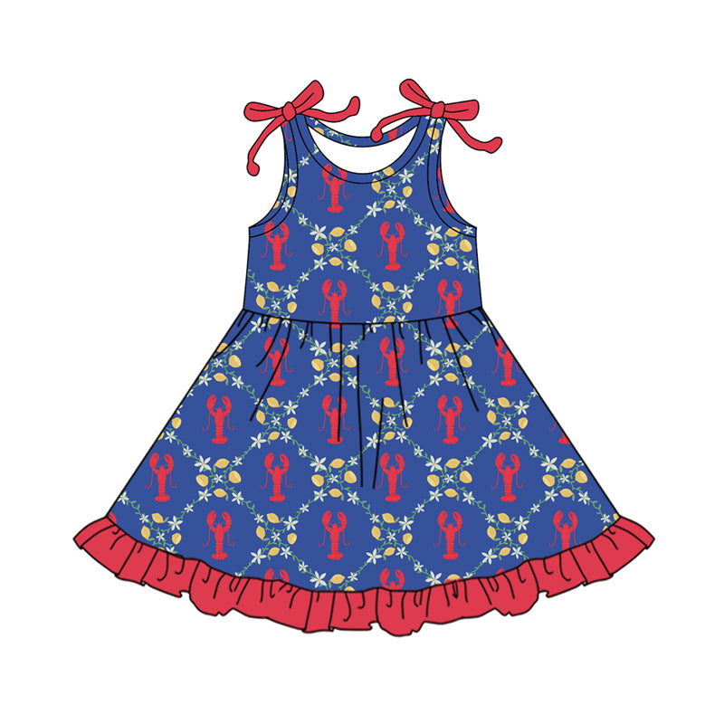 Crawfish design baby girls dress preorder