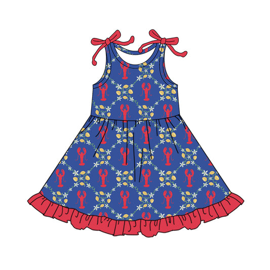 Crawfish design baby girls dress preorder