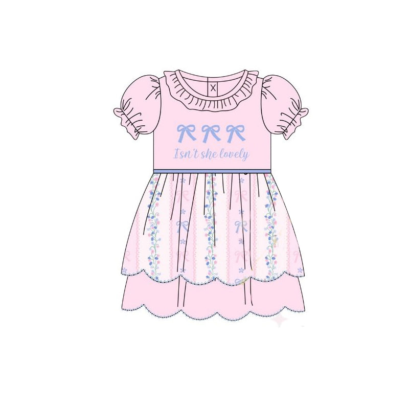 Isnt she lovely blue bow design dress preorder