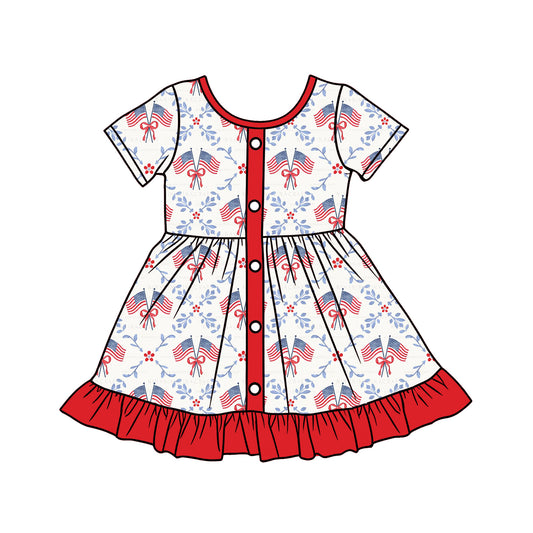 American flag design girls summer dress preorder
