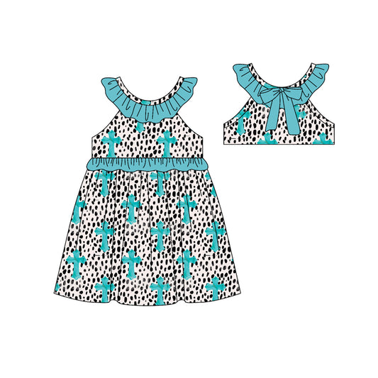Easter cross design girls summer dress preorder