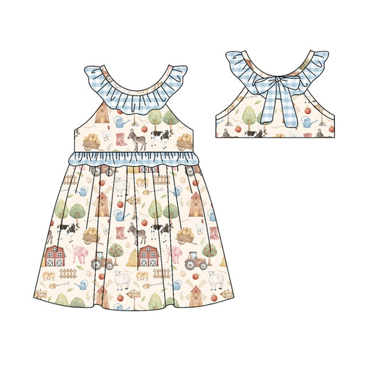 Farm animal design girls summer dress preorder