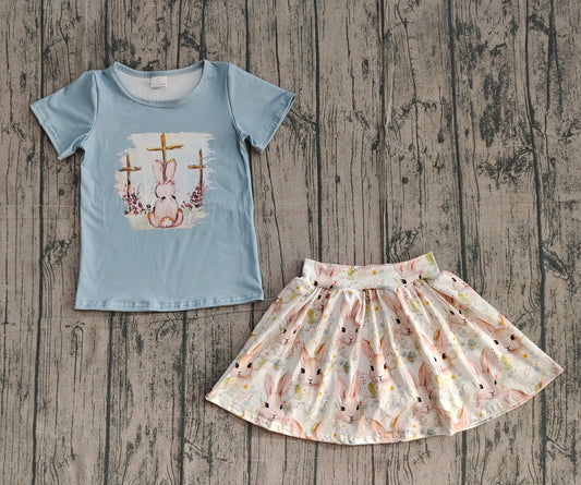Easter bunny top matching skirt girl summer outfit preorder