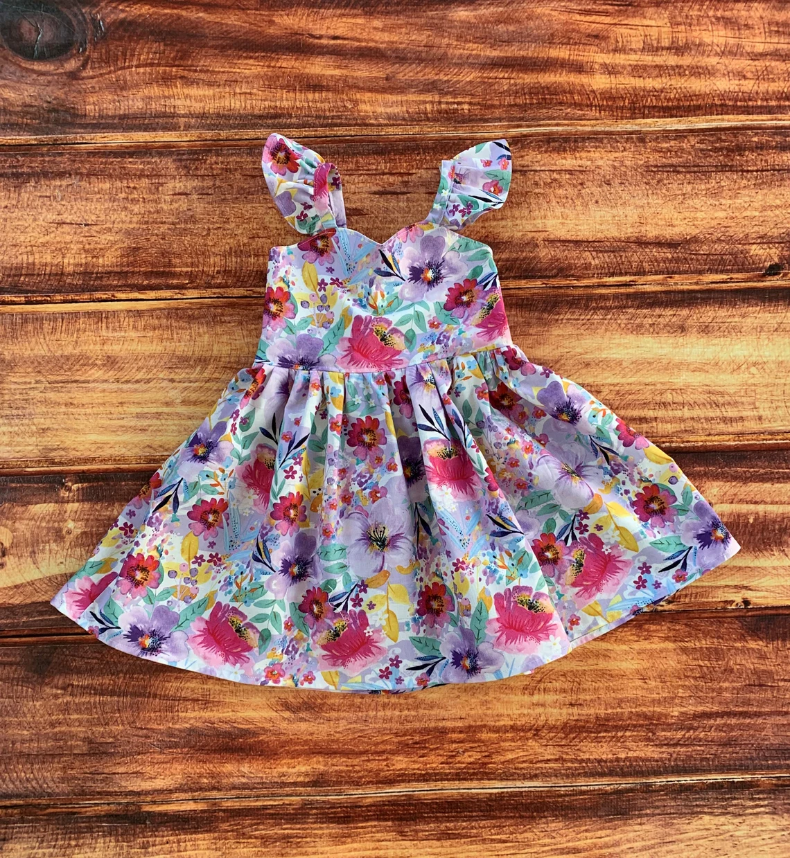 Pink floral design girls holiday dress preorder