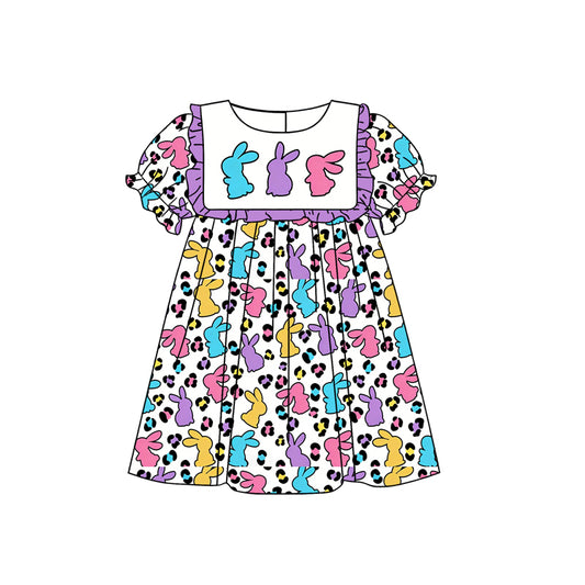 Easter bunny leopard design girls summer dress preorder
