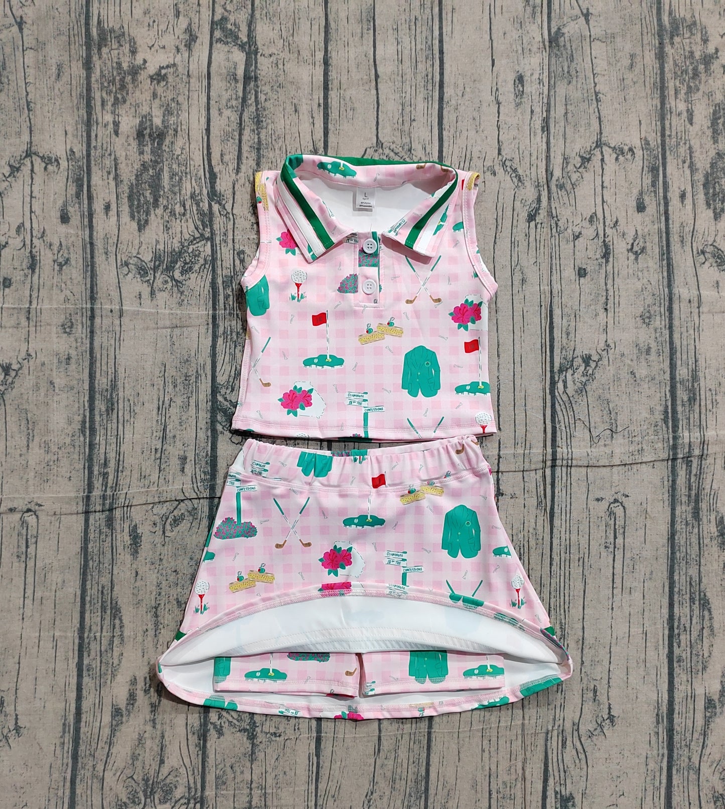 Golf tank top matching skirt girls yoga outfit preorder