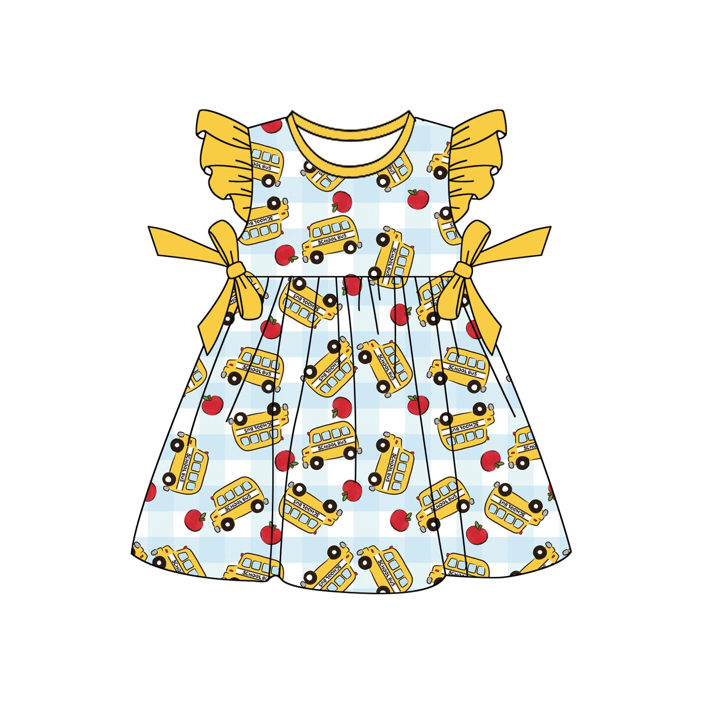 Back to school design toddle girls dress preorder