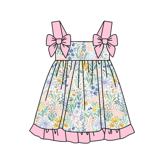 Easter bunny floral design toddle girls dress preorder