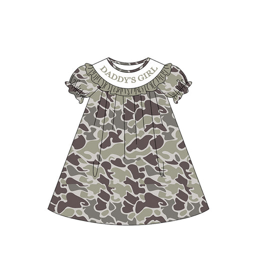 Daddys girl dark grey camo design toddle girls dress preorder
