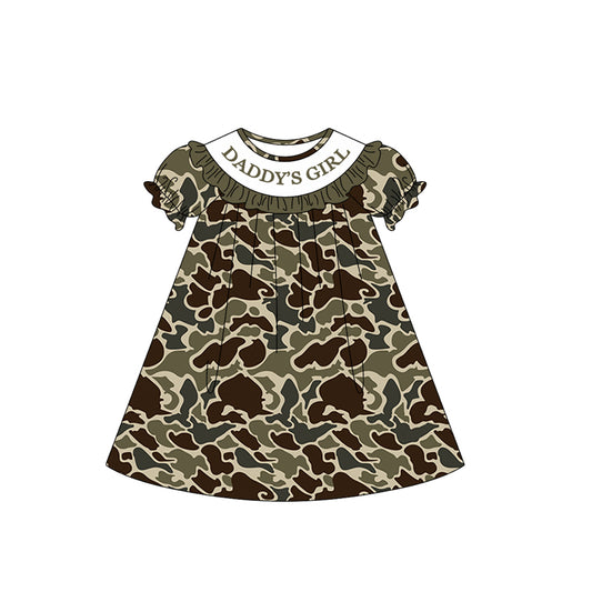 Daddys girl brown camo design toddle girls dress preorder