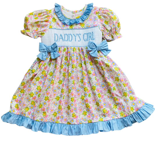 Daddys girl flowers design toddle girls dress preorder