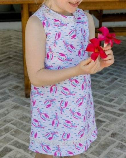 Crawfish design toddle girls dress preorder
