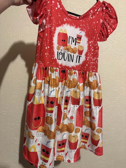 Fries design toddle girls dress preorder