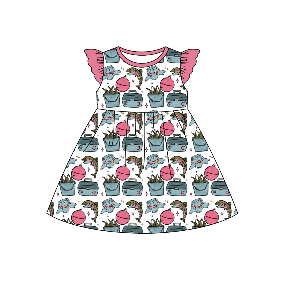 Fishing design girls summer dress preorder