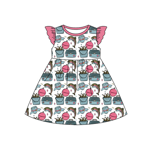Fishing design girls summer dress preorder