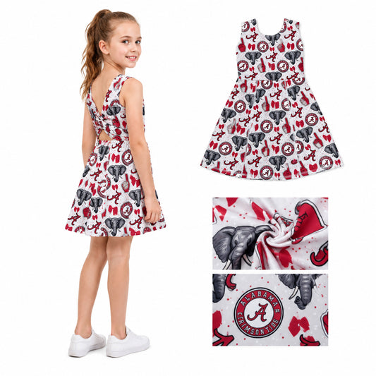 Alabama elephant design girls summer active yoga dress