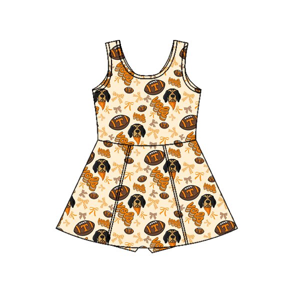 T football design girls summer active yoga dress preorder