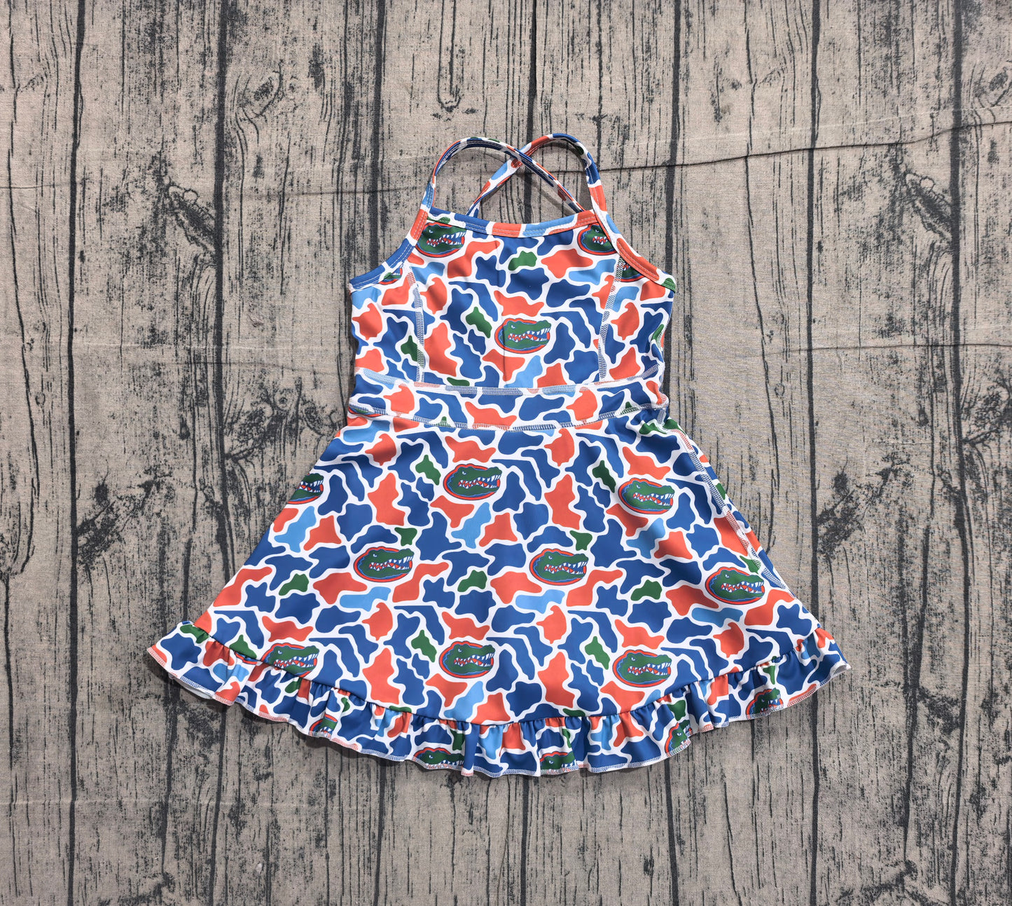 Team camo design girls summer active yoga dress preorder