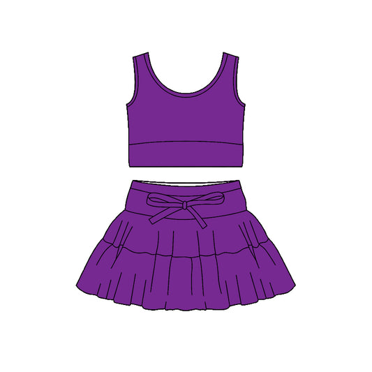 Purple tank top design girls summer active yoga outfit preorder