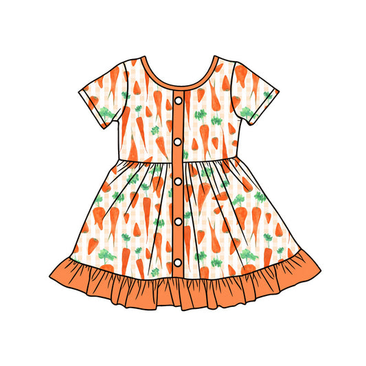 Easter carrot design girls  holiday dress preorder