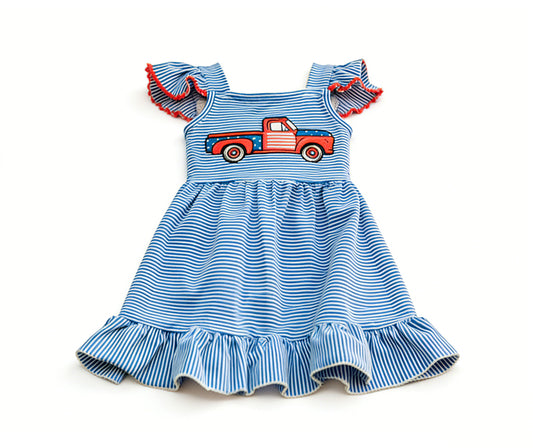 July 4th truck design girls  holiday dress preorder