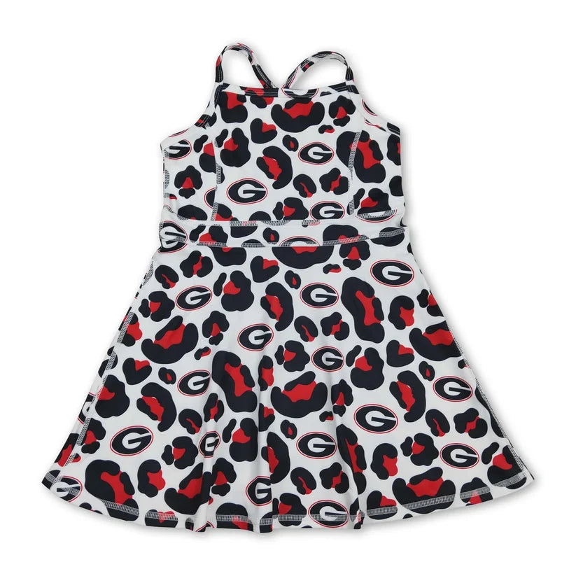 Camo team design girls summer active yoga dress