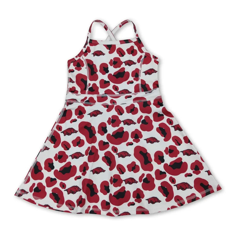 Camo team design girls summer active yoga dress