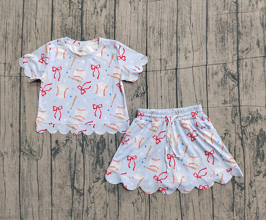 Baseball top matching skirt toddle baby girls yoga outfit preorder