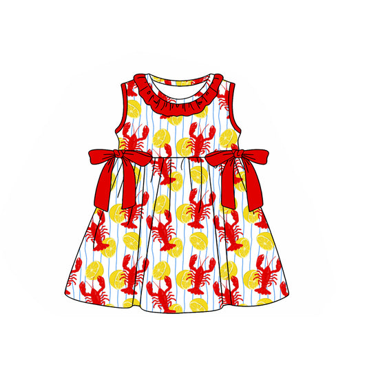Crawfish design girls  summer dress preorder
