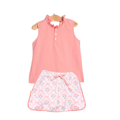 Pink top matching skirt girls outfit preorder