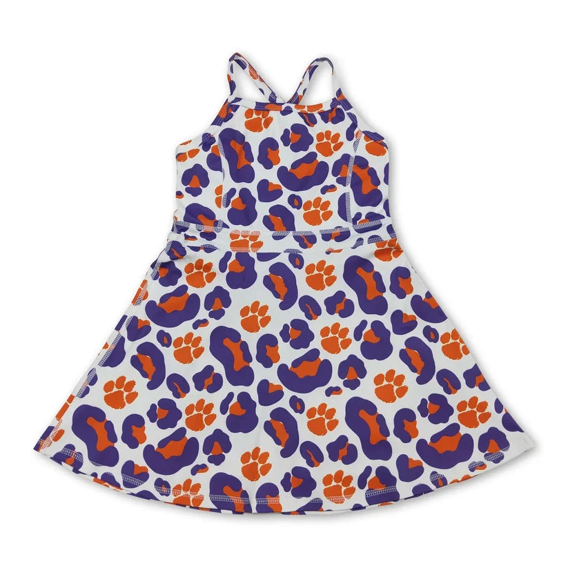 Camo team design girls summer active yoga dress