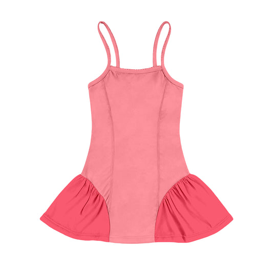 Coral color girls summer yoga dress preorder